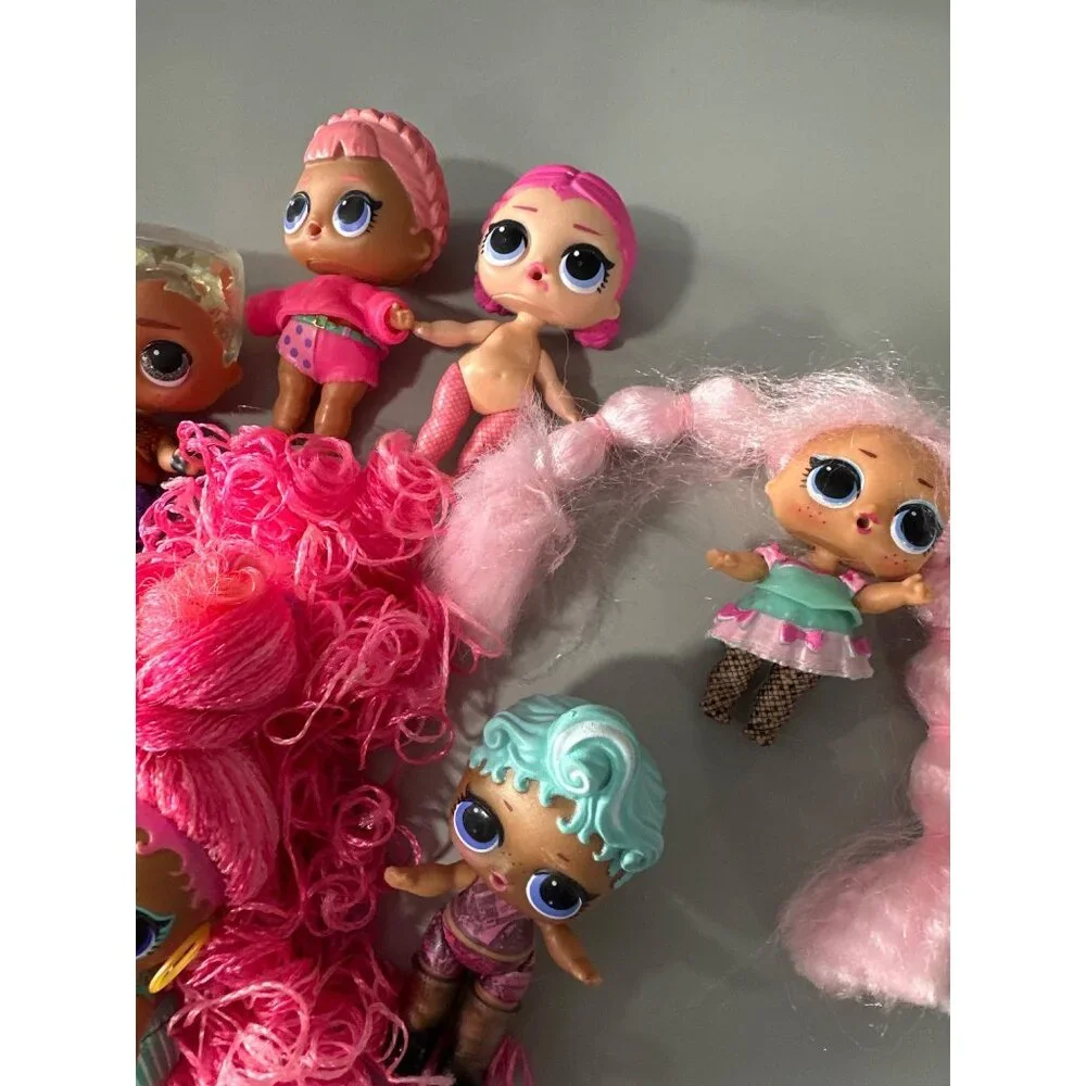LOL Surprise Dolls Lot Of 8 Mixed Style Fashion Outfits Colorful Hair Collection